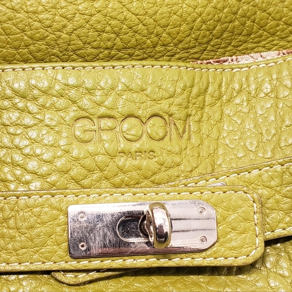 Groom Paris Green Pebbled Leather Shoulder Bag - Picture 13 of 16